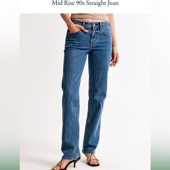 Abercrombie jeans 90s straight leg mid rise Size 35 / 20 new with tags - Picture 1 of 15